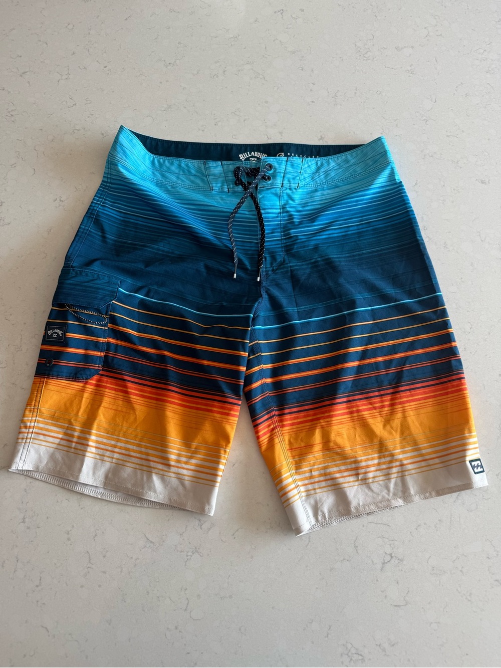 Billabong Teal Blue to Orange Gradient Men’s Boardshorts